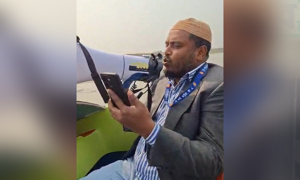 সুনামগঞ্জ-১: নদীতে চাঁদাবাজি বন্ধে এমপির নির্দেশে মাইকিং