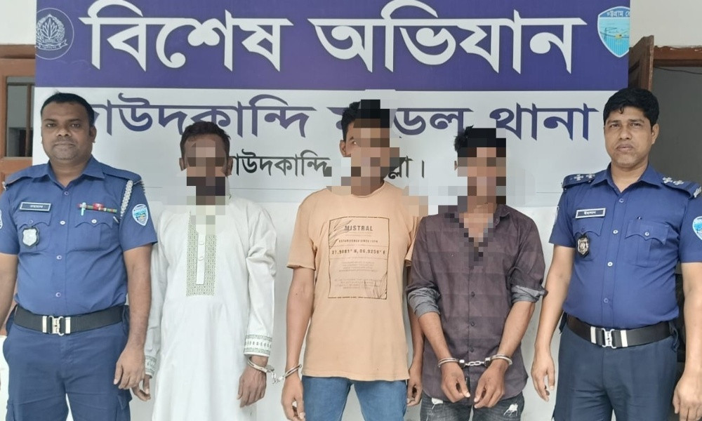 দাউদকান্দিতে আওয়ামী লীগ ও ছাত্রলীগের তিন নেতা গ্রেপ্তার, সন্ত্রাসবিরোধী আইনে মামলা