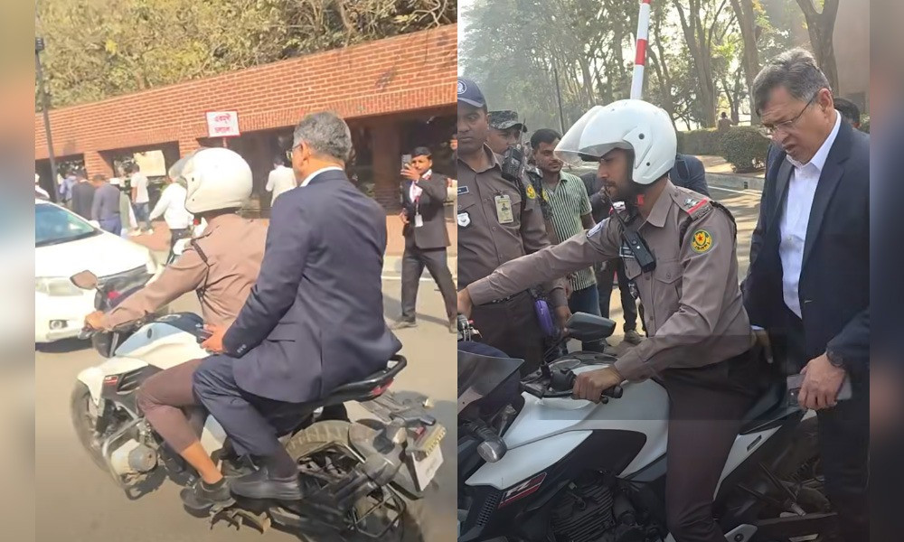 মোটরসাইকেলে শপথগ্রহণে আসা সালাহউদ্দিন আহমদের ভিডিও ভাইরাল
