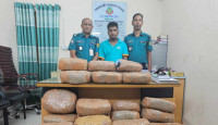 রাজধানীর বসুন্ধরায় স্ত্রীর মরদেহ উদ্ধারে গিয়ে ৮৬ কেজি গাঁজাসহ স্বামী গ্রেফতার